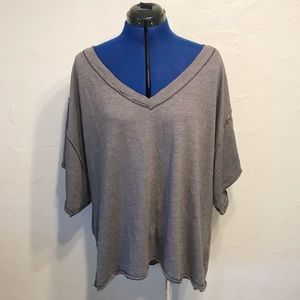 Free People- We the Free Gray Oversized Tee